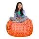 preview thumbnail 166 of 192, Kids' Stuffed Animal Storage Bean Bag Chair Cover or Toy Organizer 38 Inches Large - Pattern Scrolls Red and Yellow