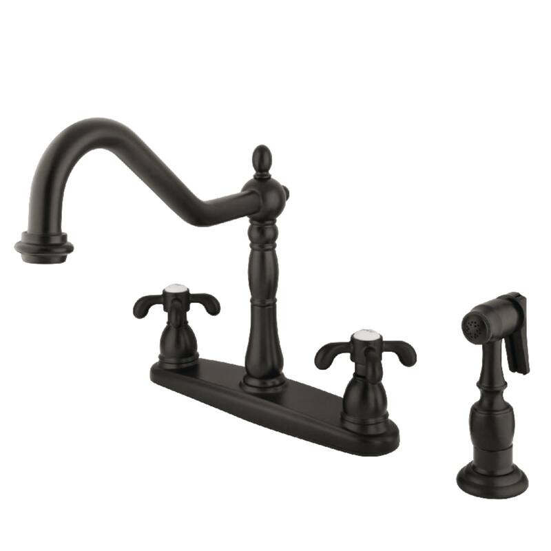 Kingston Brass French Country Brass Kitchen Faucet - Includes Side - Oil Rubbed Bronze
