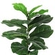 preview thumbnail 3 of 3, 27in Real Touch Artificial Small Fiddle Leaf Fig Tree Plant in Black Pot - 27" H x 19" W x 19" DP
