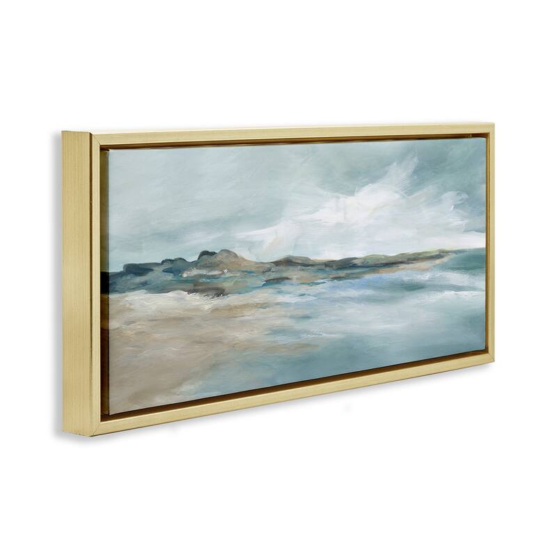 Stupell Blue Gradient Beach Scene Framed Floater Canvas Wall Art Design By Carol Robinson