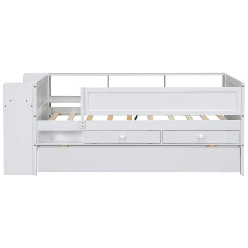 Multi-Functional Twin Daybed w/Drawers and Trundle,Headboard Storage