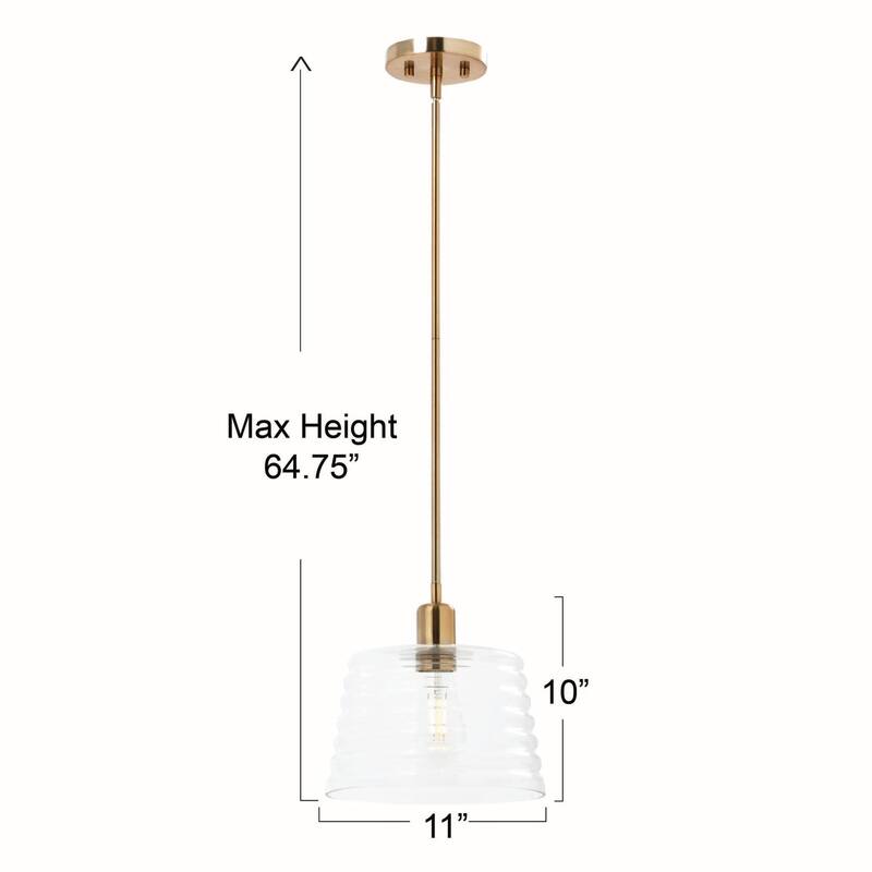 Robert Stevenson Lighting Rhodes - Ribbed Glass Ceiling Light - 10.5"L x 10.5"W x 9.9"H