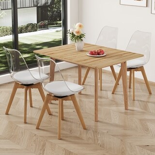 Foldablerectangular Table Modern Style 5-Piece Dining Set with Foldable Rectangular Table and 4 ...