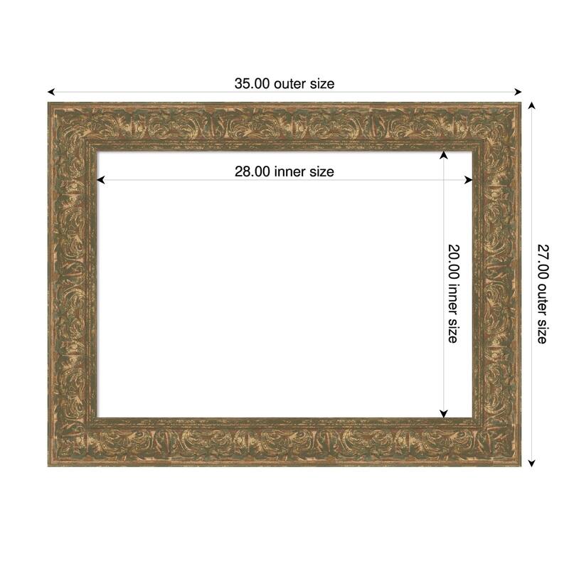 Luxe Framed Dry Erase Magnetic Board - 35 x 27 in - Luxe Bronze Gold