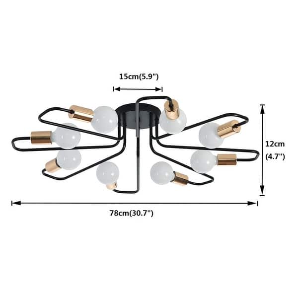 30-inch Modern Sputnik 8-Light Linear Semi Flush Mount - Bed Bath ...