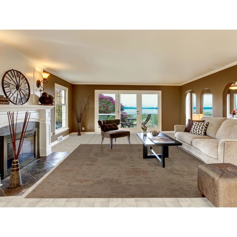 Earth Tone Vegetable Dye Oushak Area Rug Handmade Wool Carpet - 9'7"x 13'5"