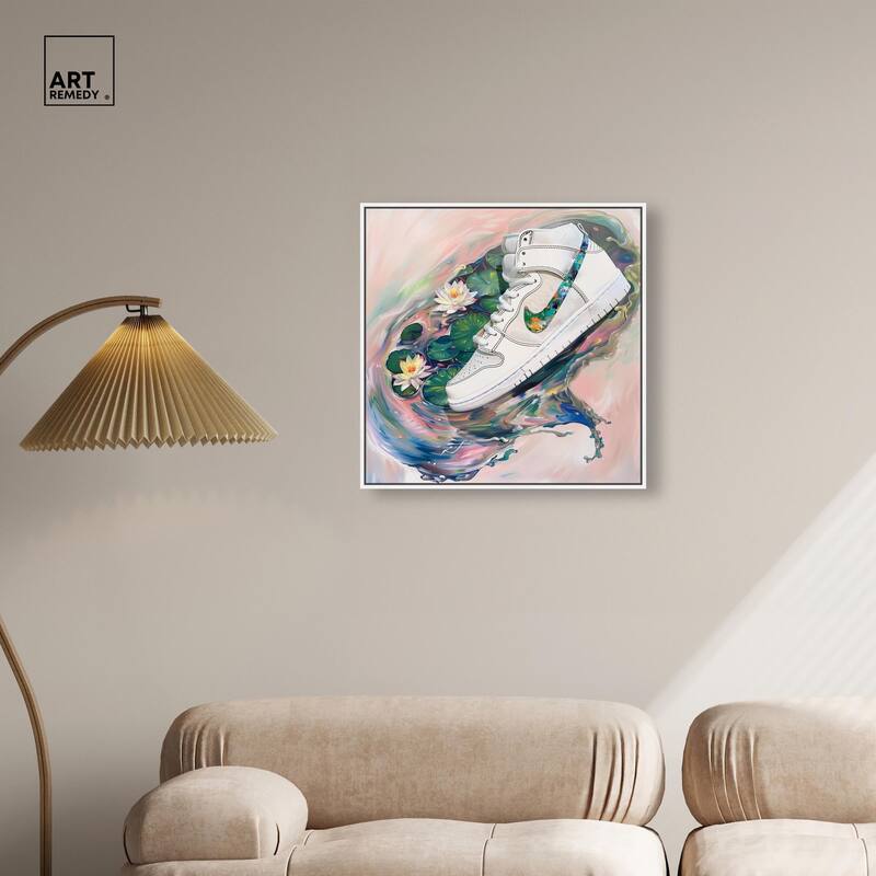 Lilypads Sneaker Splash Canvas by Art Remedy