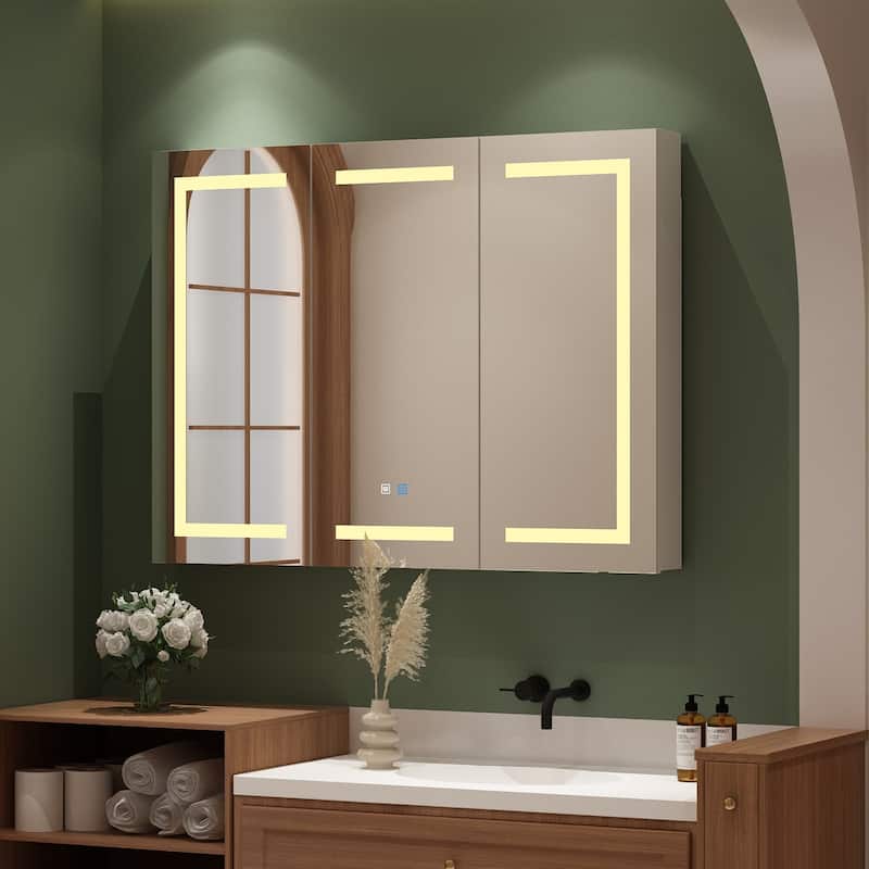 Led Mirror Cabinet Bathroom Wall Mounted Medicine Cabinet Storage