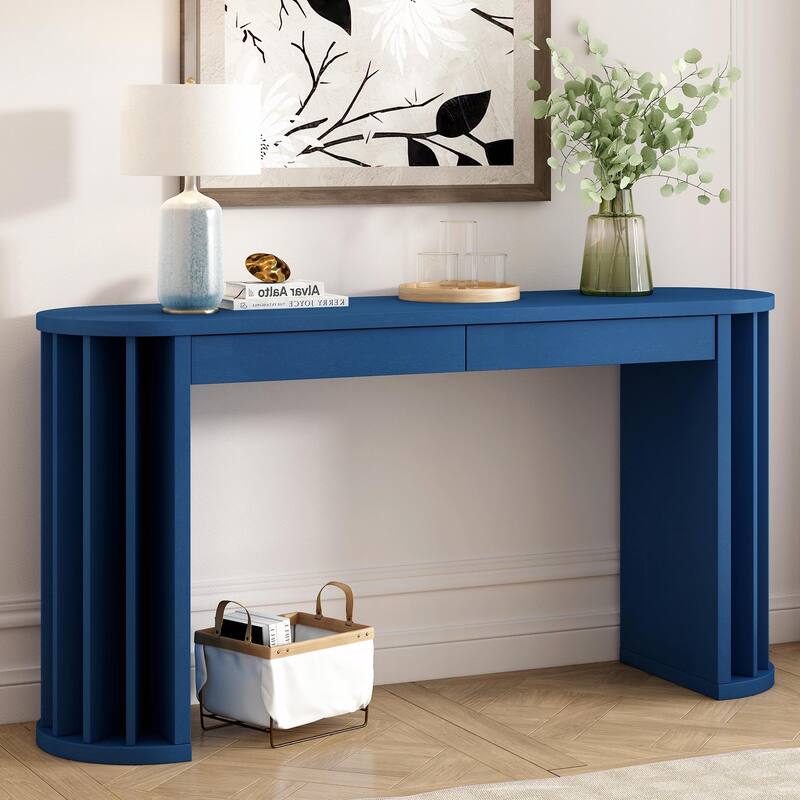 59" Farmhouse Console Table with 2 Drawers