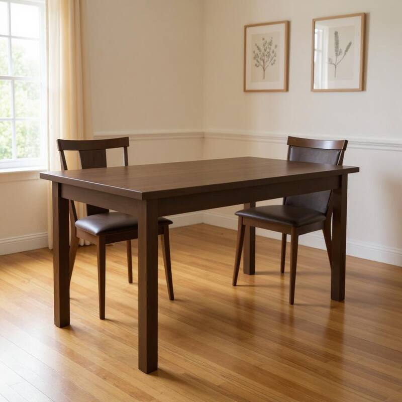 HomeRoots 60" Coffee Solid Wood Dining Table - 60.00 in. x 30.00 in. x 27.00 in. - Coffee - 60.00 in. x 30.00 in.  x 27.00 in.