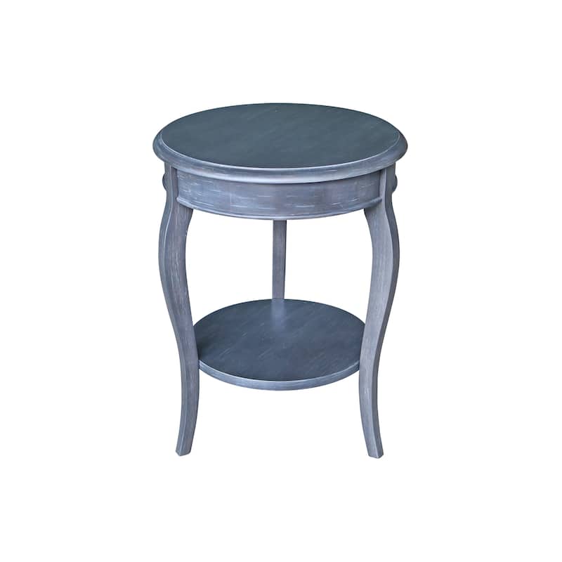 Cambria Round End Table - Antique Washed Heather Grey