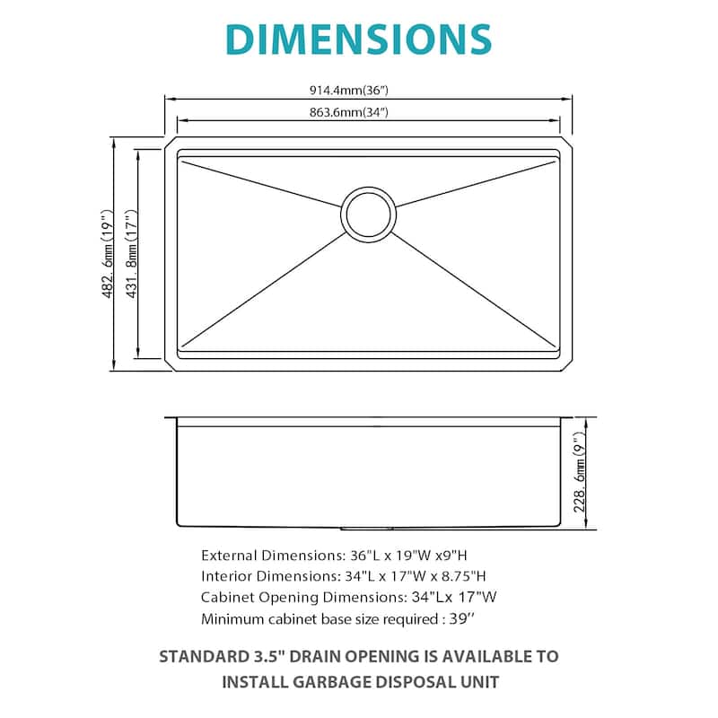 Undermount 16 Gauge Single Bowl Stainless Steel Kitchen Sink in Gold