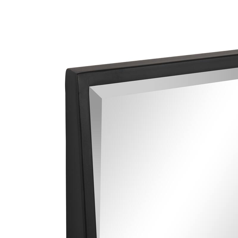 MacLuu Rectangular Industrial Metal Framed Decorative Wall Mirror - Black - 31.5" W x 19.69" H x 4.72" D
