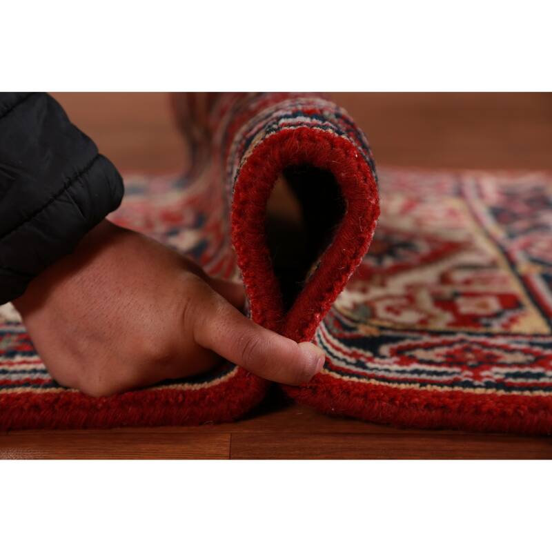 Hand Knotted Oriental 100% Wool Carpet Traditional Medallion Red Heriz (serapi) Area Rug - 3' 0'' X 2' 0''