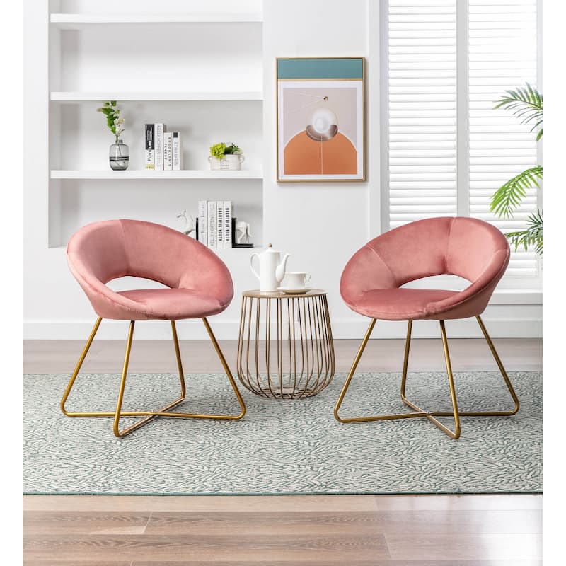 Porthos Home Reine Leisure Accent Chair, Velvet Upholstery, Gold Legs