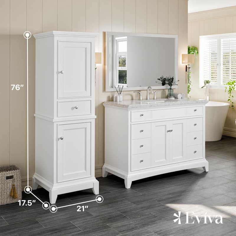 Eviva Elite Stamford 24" White Freestanding Linen Cabinet