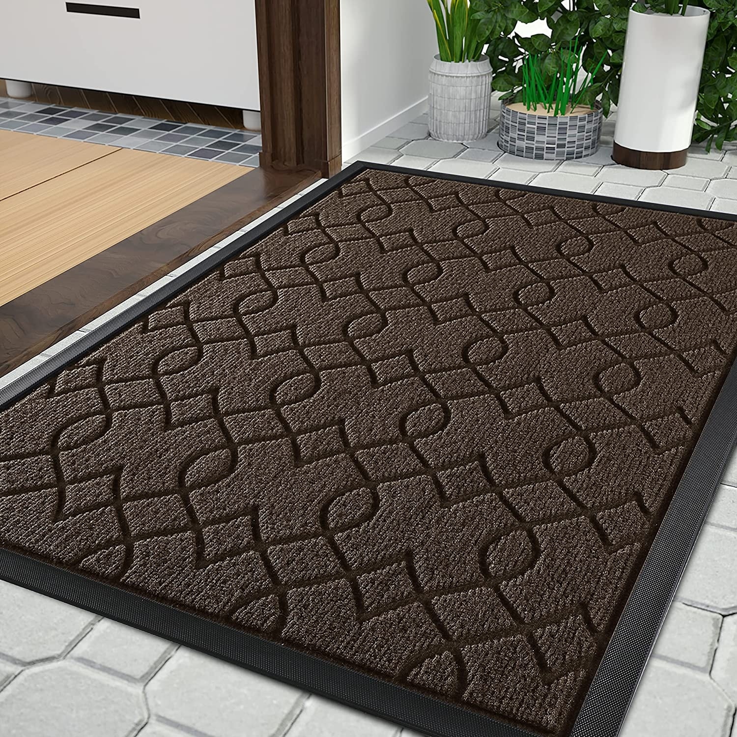 2 Pack Front Door Mats Outdoor Indoor 30x18, Heavy Duty Door Mats