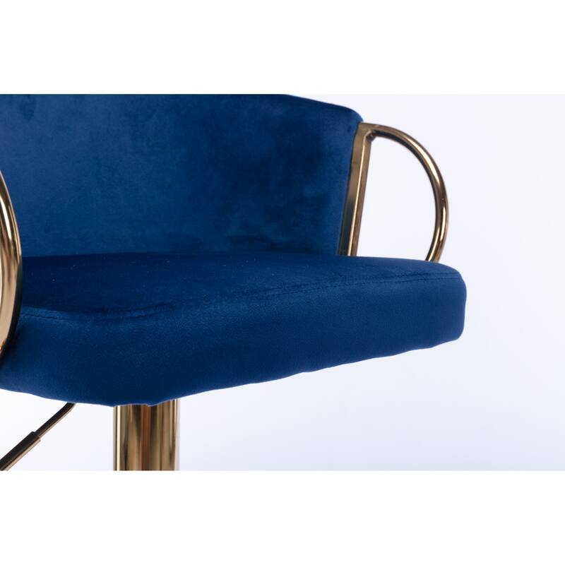 Velvet Swivel Bar Stools Set of 2, Counter Height Dining Chair with Padded Seat, Kitchen Island Stools with Footrest