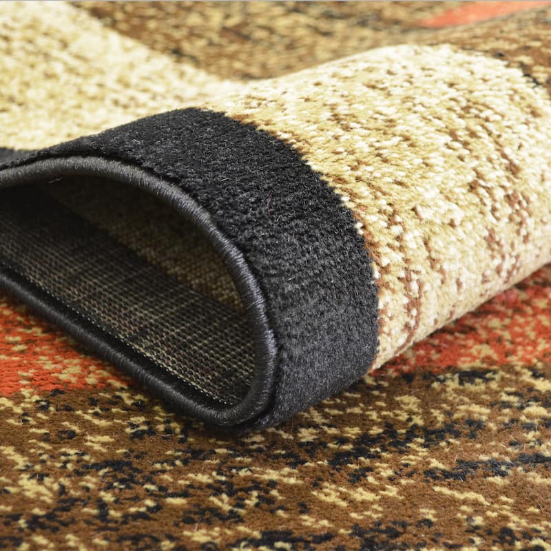 Mayberry Hearthside Rustic Panel Striped Lodge Area Rug