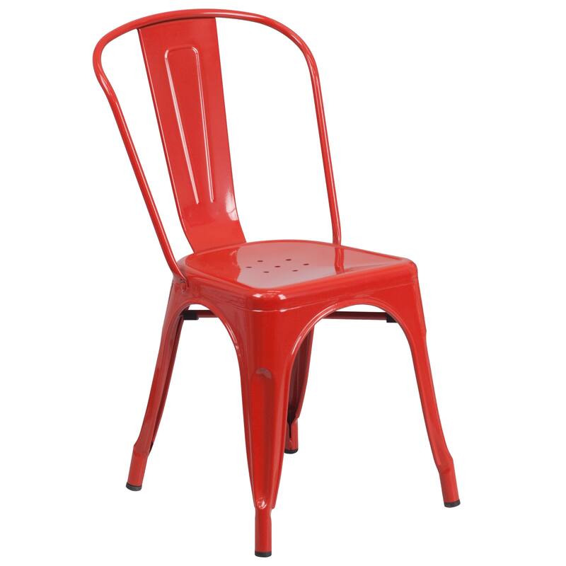 Industrial Stackable Metal Side Chair - N/A