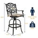 preview thumbnail 3 of 14, Clihome Outdoor Cast Aluminum Vintage Carved Barstools Chairs with Cushions (Set of 2)