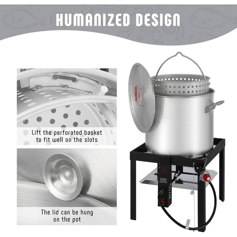 FEASTO 100QT Aluminum Boil Kit for Seafood Boiler and Steamer