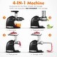 preview thumbnail 7 of 6, AMZCHEF Slow Cold Press Juicer with Reverse Function, Masticating Juicer with 2 Cups & Brush, 150W, 90-110 RPM