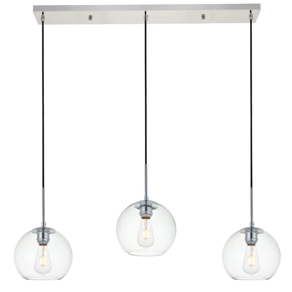 Elegant Lighting Baxter 3 Light 36" Wide Linear Pendant with Clear