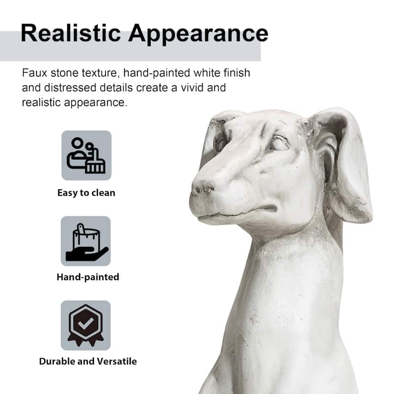 Glitzhome 32''H MGO Sitting Dog Garden Statue