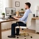 preview thumbnail 25 of 98, Benmar Ribbed Leather Executive High Back Office Chair with Gold Frame, Swivel, Tilt, Lumbar Support