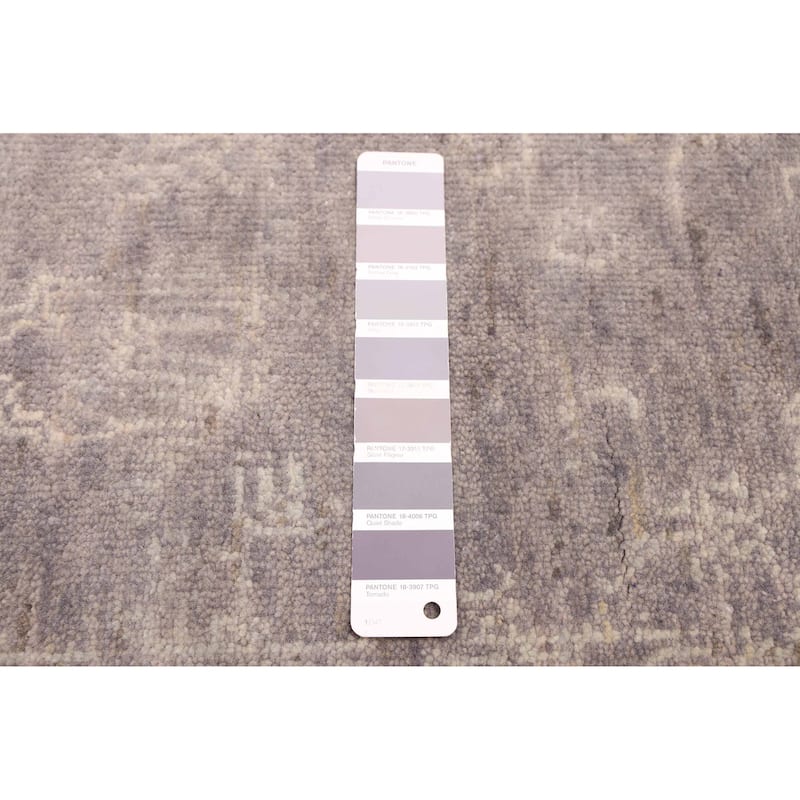 ECARPETGALLERY Hand-knotted Finest Oushak Dark Grey Wool Rug - 6'0 x 8'10