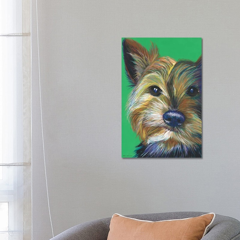 iCanvas "Yorkshire Terrier On Emerald" by Kirstin Wood Canvas Print - 26x18x1.5