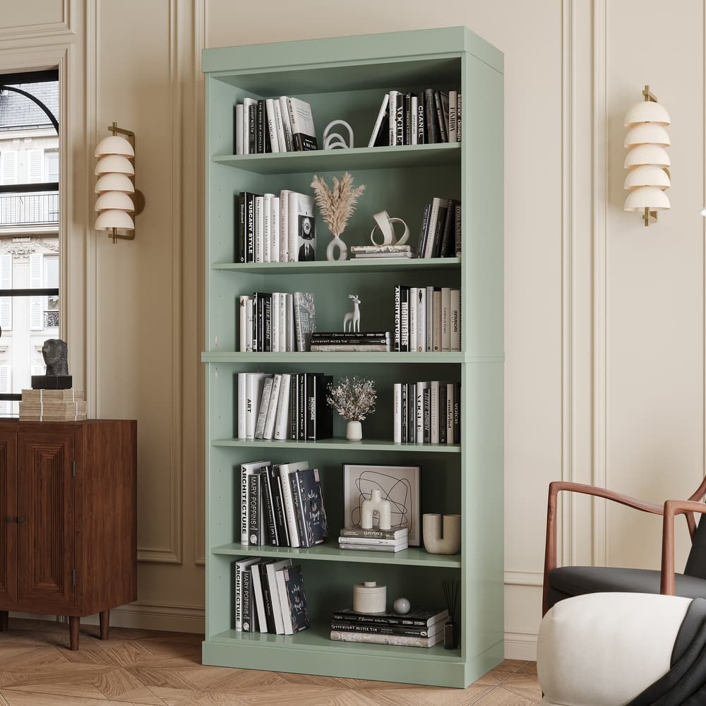 100% Solid Wood 6-Shelf Bookcase with Optional Doors by Palace Imports