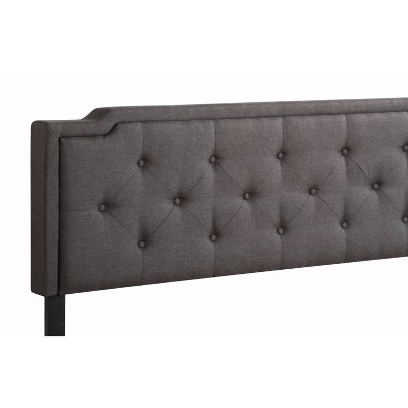 Black Fabric Platform Bed, Queen Size
