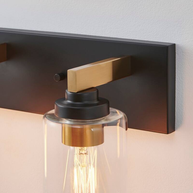 KAWOTI 28.4" 4-Light Bathroom Vanity Light with Clear Glass Shade