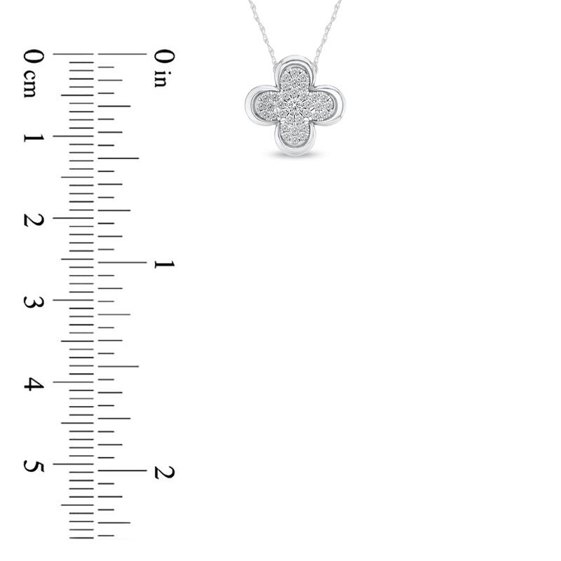 1/5ct TDW Diamond Clover Frame Pendant Necklace in 10k Gold for Women
