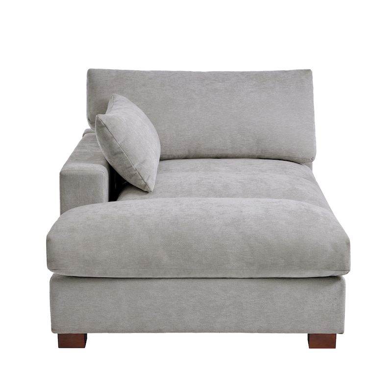 Modern Corduroy L-Shaped Sofa Chaise Lounge Couch