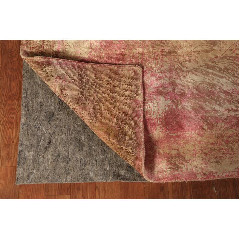 Contemporary Indian Area Rug Hand-Knotted Abstract Wool Carpet - 5'6"x 7'9"