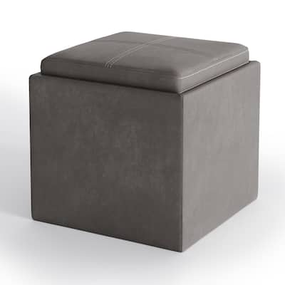 Cube Storage Ottoman with Tray