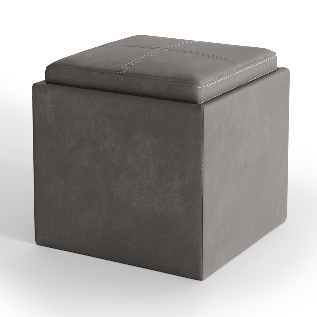 Cube Storage Ottoman with Tray
