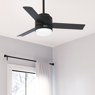 Hunter 44" Gilmour Outdoor Ceiling Fan with LED Light, Handheld Remote, Damp-Rated - Transitional, Contemporary