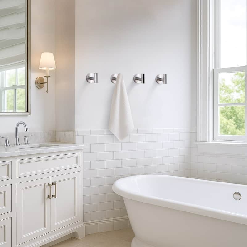 WOWOW Stainless Steel J-Hook Robe/Towel Hook 4 PCS