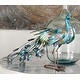 preview thumbnail 1 of 10, Turquoise Metal Eclectic Garden Sculpture Birds 20 x 31 x 7