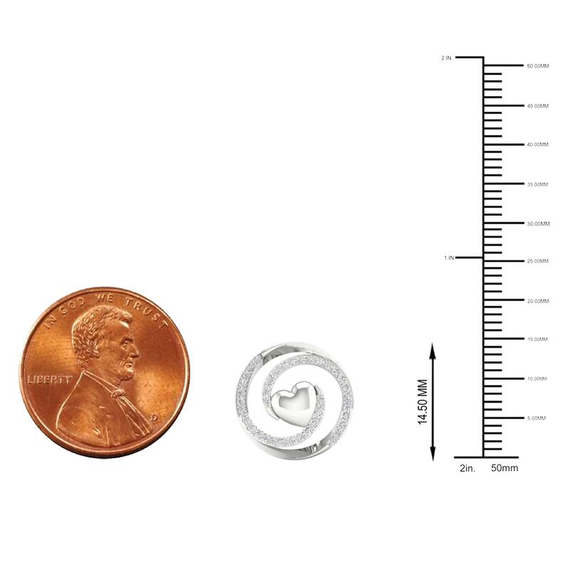 1/8ct TDW Diamond Swirl Heart Pendant in Silver for Women