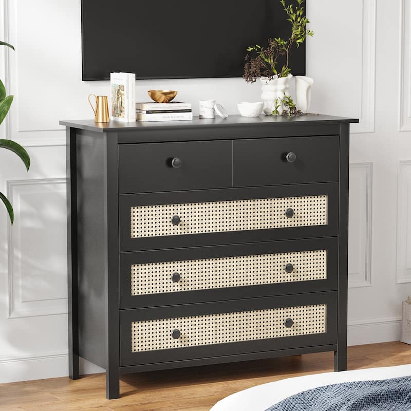 Sideboard Buffet Cabinet with 4 Drawers,Modern Wooden Console Cabinet for Kitchen,Living Room, Hallway