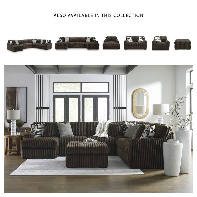 Signature Design by Ashley Midnight-madness 3-Piece Sectional with Chaise - 150" W x 65" D x 40" H