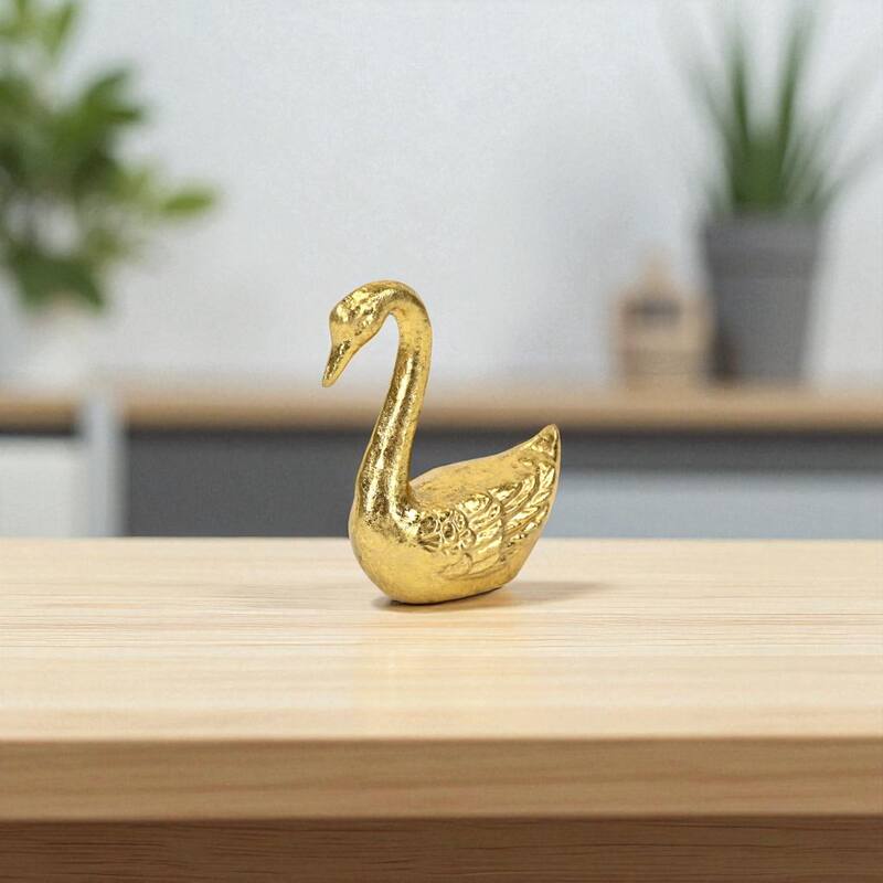 Thalassa 4.25" Cast Iron Swan Figurine - Gold - N/A - Gold