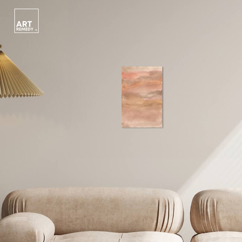 Art Remedy Sienna Pigments Blend Gallery Wrapped Boho Abstract 1 Piece Canvas Wall Art