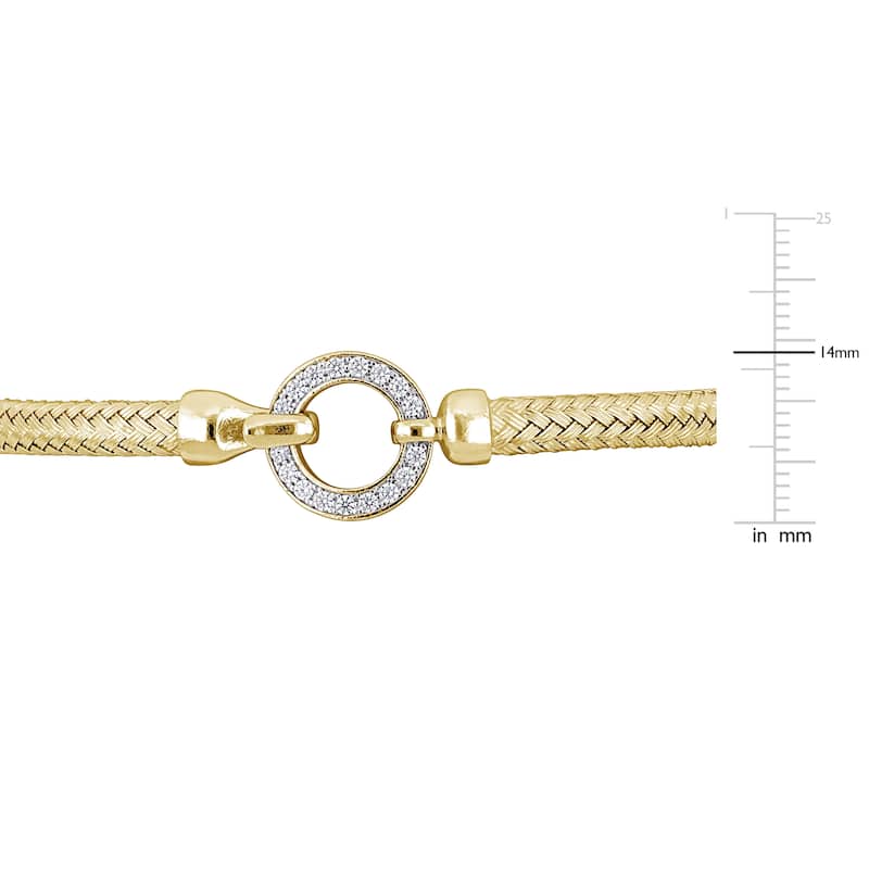 Miadora 1/2ct TGW Weave Design Bangle Bracelet in Yellow Silver - 7.5 in - 7.5 in x 14 mm x 7.5 mm