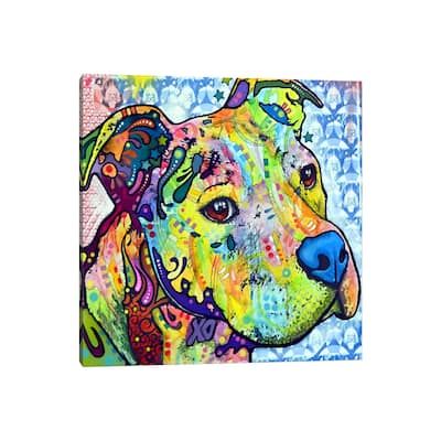 iCanvas "Thoughtful Pit Bull This Years I" by Dean Russo Canvas Print